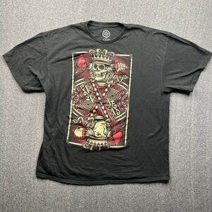 DOM T-Shirt Mens 2XL Black King of Spades Skull Graphic Short Sleeve Tee